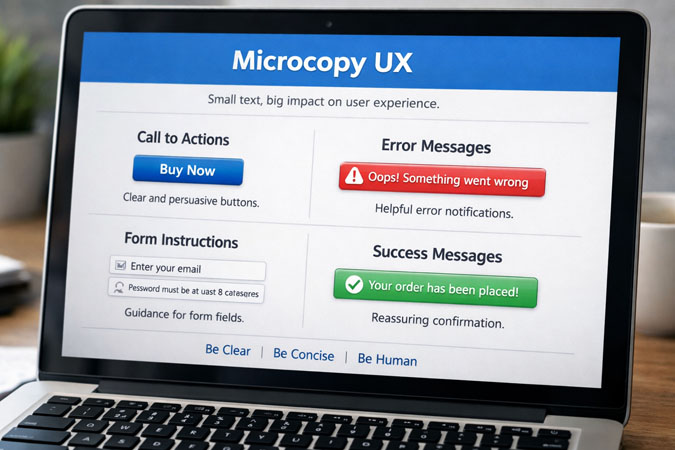 Microcopy : des exemples de textes UX qui augmentent les conversions