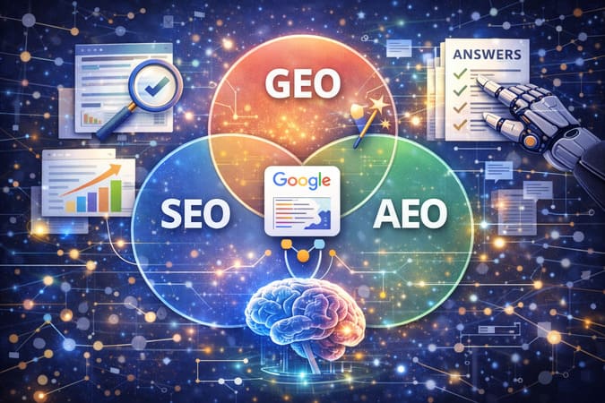 Différence entre SEO GEO et AEO